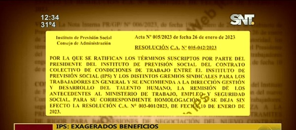 IPS: Exagerados beneficios a funcionarios con plata de asegurados - SNT