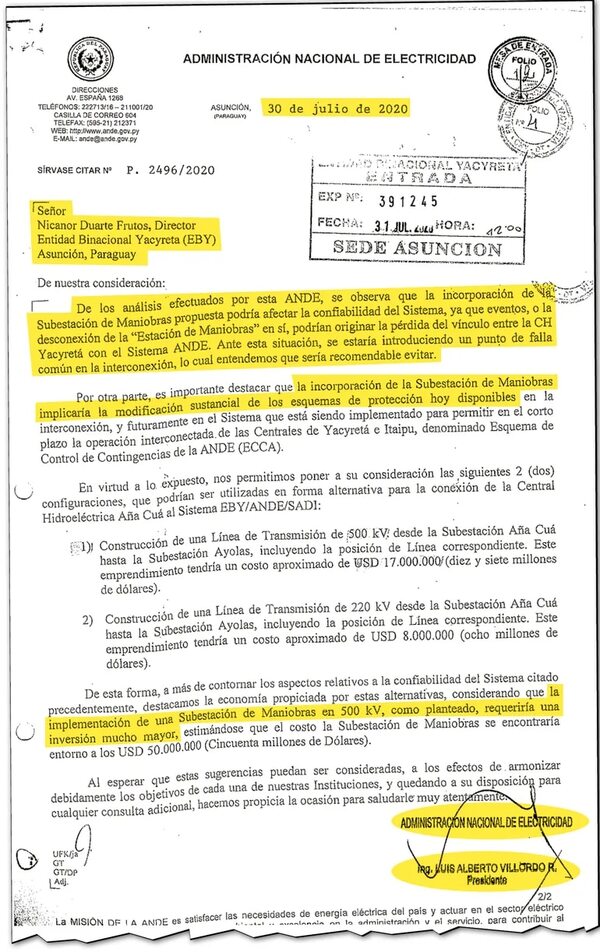 Extitular de la ANDE también advertía como riesgosa Estación de maniobras - Economía - ABC Color