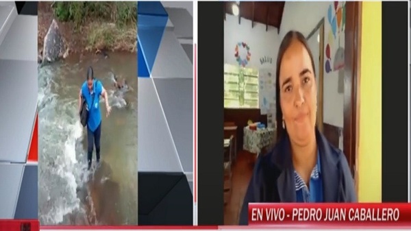 Ante falta de puente, docente debe cruzar todos los días a pie un río para enseñar - Noticias Paraguay
