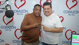 Luiz Carlos, líder de Raça Negra, visitó a su amigo Rubén Rodríguez en Corazón FM