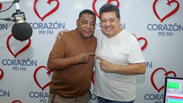 Luiz Carlos, líder de Raça Negra, visitó a su amigo Rubén Rodríguez en Corazón FM