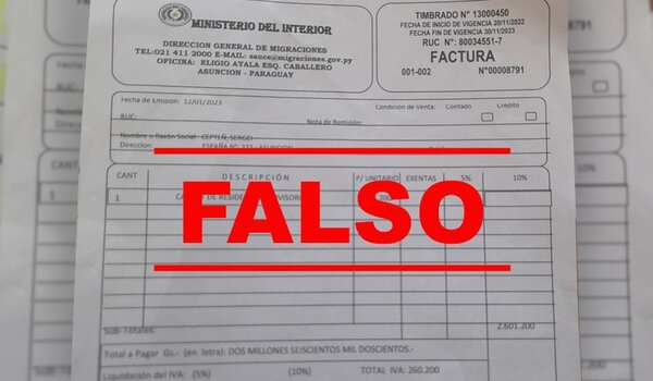 Diario HOY | Migraciones advierte sobre facturas falsas simulando pago por trámites migratorios