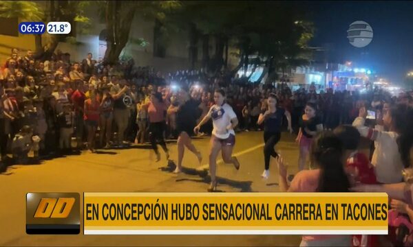 Sensacional carrera en tacones en Concepción | Telefuturo