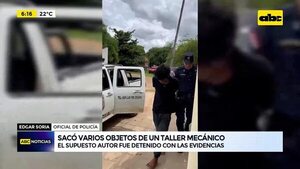 Sacó varios objetos de un taller mecánico - ABC Noticias - ABC Color
