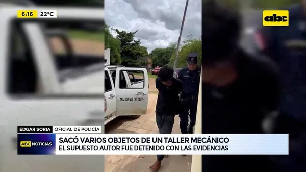 Sacó varios objetos de un taller mecánico  - ABC Noticias - ABC Color