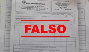MIGRACIONES ADVIERTE SOBRE FACTURAS FALSAS EMITIDAS A NOMBRE DE LA INSTITUCIÓN - Itapúa Noticias