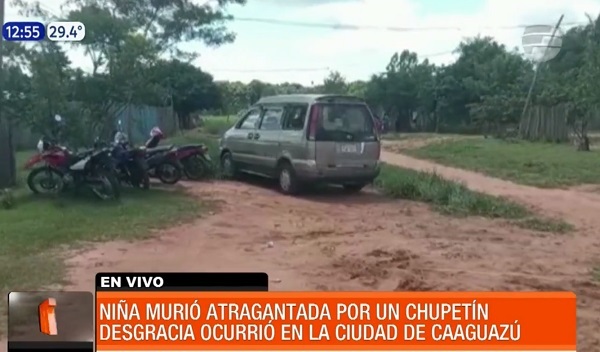 Niña muere atragantada con un chupetín