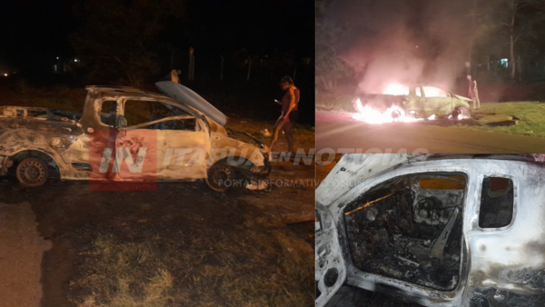 CHOCÓ, SE PRENDIÓ FUEGO SU VEHÍCULO Y SE DIO A LA FUGA - Itapúa Noticias