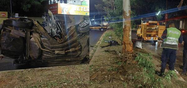 Mortal: Iban a “toda bala”, terminaron por un árbol y fallecieron