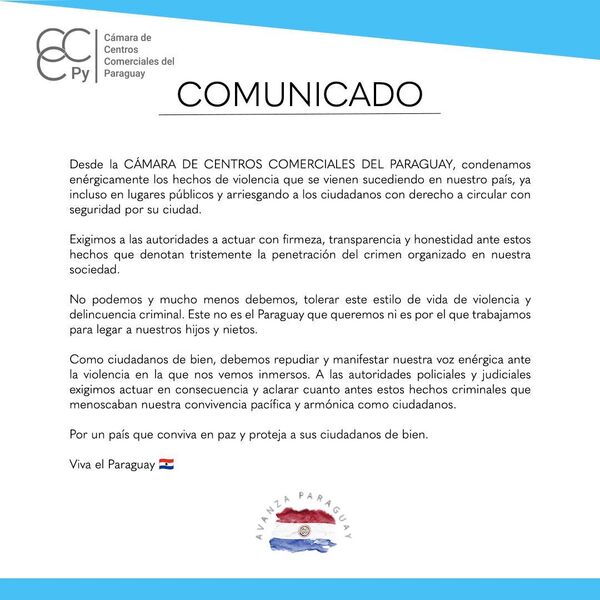 Cámara de Centros Comerciales condena hechos de violencia en el país - trece