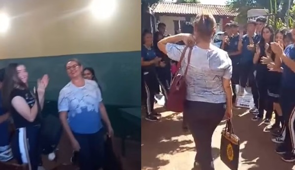 Entre aplausos despiden a docente jubilada en Itauguá - Noticiero Paraguay