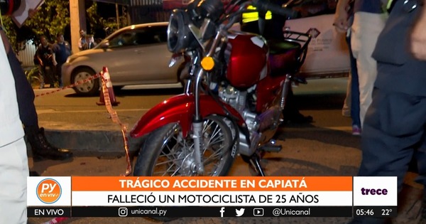 Capiatá: motociclista muere tras chocar contra un automóvil - trece
