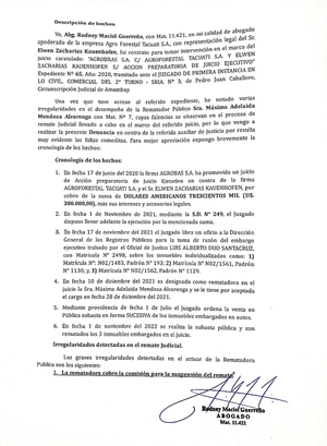Denuncian ante la CSJ a rematador por supuestas irregularidades