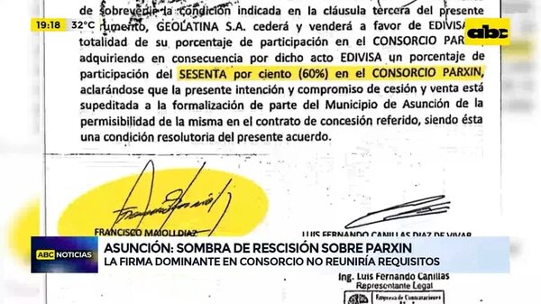 Sombra de rescisión sobre Parxin - ABC Noticias - ABC Color