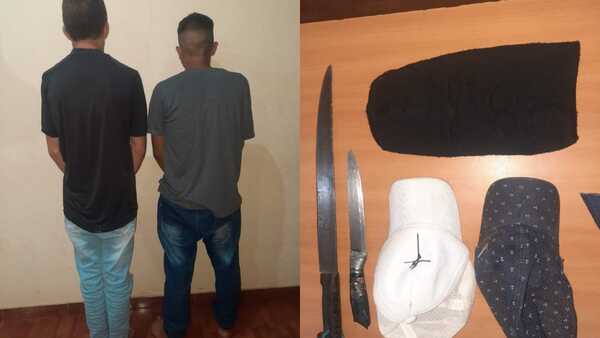 Aprehenden a dos jóvenes con arma blanca en Encarnación