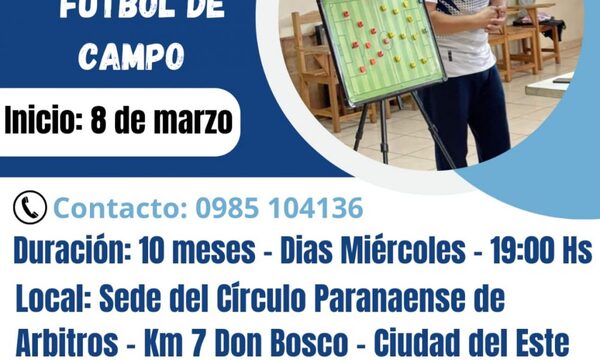 Curso para árbitros inicia el 08 de marzo
