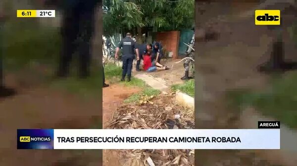 Tras persecución recuperan camioneta robada - ABC Noticias - ABC Color