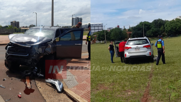 COLISIÓN ENTRE VEHÍCULOS DEJÓ IMPORTANTES DAÑOS MATERIALES - Itapúa Noticias