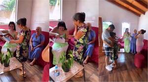 [VIDEO] El tierno momento en que la mami del "Rasta" se entera que será abuela