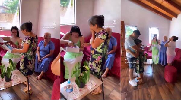 [VIDEO] El tierno momento en que la mami del "Rasta" se entera que será abuela