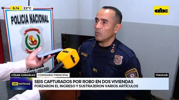 Video: seis capturados por robo a dos viviendas - ABC Noticias - ABC Color