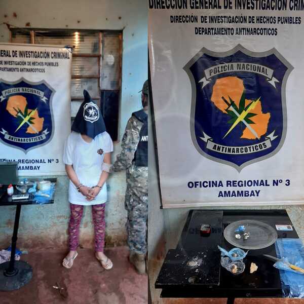 Microtrafico: Antinarcoticos allanan vivienda y detienen a una mujer