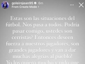 El mensaje de Jean después de los errores de los arqueros y el empate en el superclásico - Cerro Porteño - ABC Color