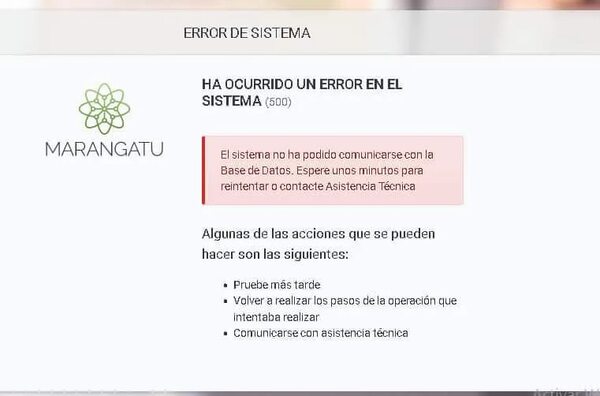 Desmienten a la SET: sistema Marangatu sigue sin funcionar al 100%, lamentan contadores - Economía - ABC Color