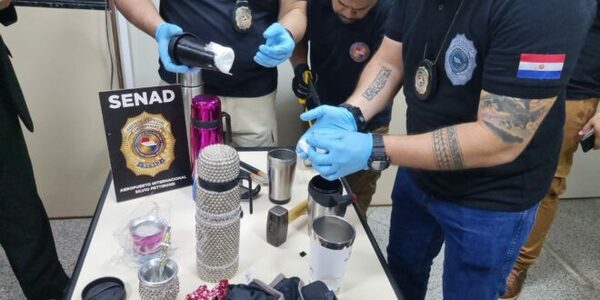 Incautan vasos térmicos e hidrolavadoras con cocaína en Silvio Pettirossi