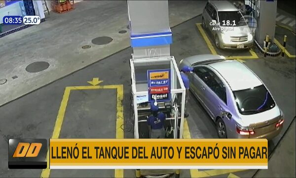 Llenó el tanque del auto y escapó sin pagar | Telefuturo