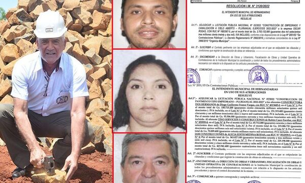 Licitaciones para construcción de empedrados se convierten en millonarios negociados entre Nelson Cano y proveedoras – Diario TNPRESS