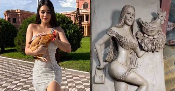 La Nación / ¡Musas! Laurys Dyva y su gallina Hortensia plasmadas en cuadro de barro
