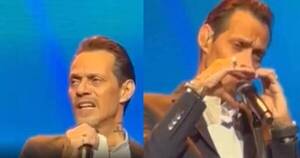 La Nación / Marc Anthony realiza extraños gestos en pleno show y preocupa a fanáticos