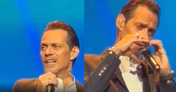 La Nación / Marc Anthony realiza extraños gestos en pleno show y preocupa a fanáticos