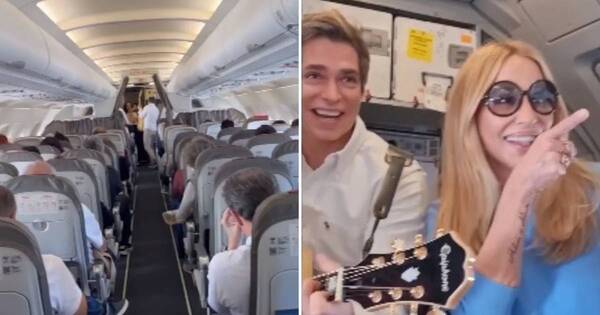 La Nación / Carlos Baute y Marta Sánchez cantaron en un vuelo para calmar a los pasajeros