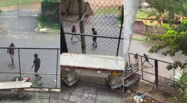 Pelea a cuchillazos entre chespis detrás de un colegio - Noticiero Paraguay