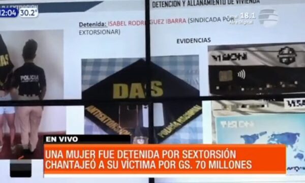 Mujer detenida por sextorsión en Capiatá | Telefuturo
