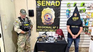 Un detenido con cocaína, armas de fuego y municiones en Amambay