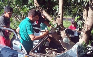 Violento accidente dejó tres heridos en Hernandarias