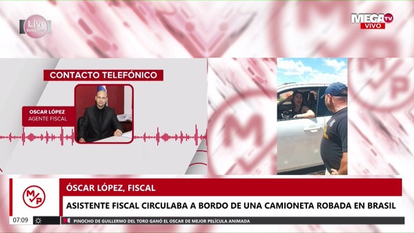 Fiscal ordenó por teléfono que la auxiliar fiscal que huyó con una camioneta robada, vaya a su casa - Megacadena — Últimas Noticias de Paraguay