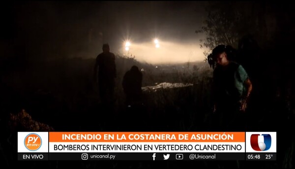 Zona Costanera: Bomberos logran contener incendio en vertedero clandestino - Unicanal