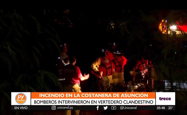 Quema de basura provoca incendio en un vertedero clandestino - trece