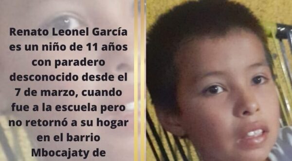 Niño está desaparecido hace una semana