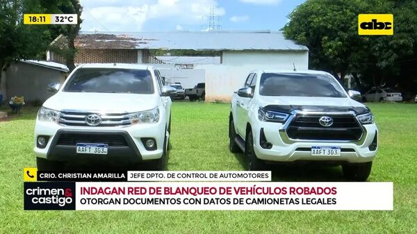Video: Indagan red de blanqueo de vehículos robados  - Crimen y castigo - ABC Color