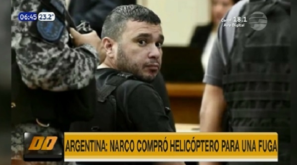 Narco argentino compra helicóptero en Paraguay para fugarse de cárcel