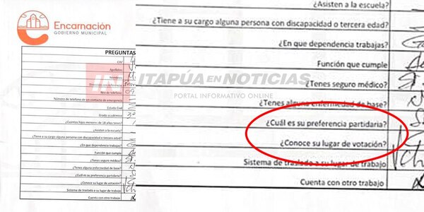 ENCARNACIÓN: HOSTIGAN A FUNCIONARIOS MUNICIPALES PARA QUE DIGAN A QUÉ PARTIDO PERTENECEN  - Itapúa Noticias