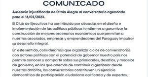 La Nación / Concertación de Efraín huyó de conversatorio con Club de Ejecutivos