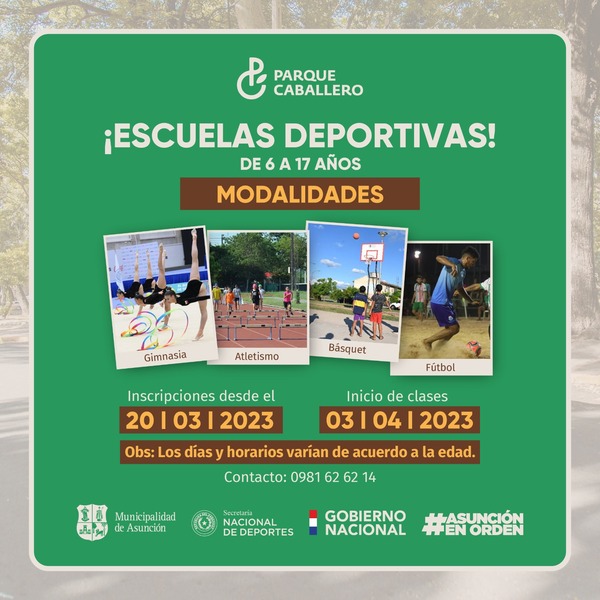 Parque Caballero será escenario de las Escuelas Deportivas de la SND - .::Agencia IP::.