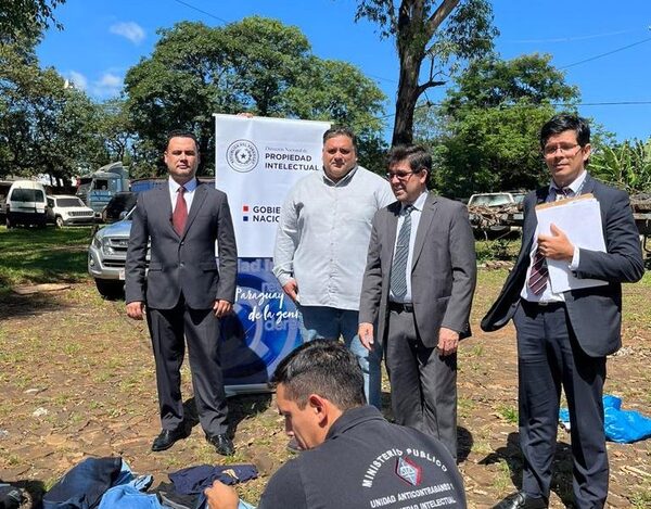 Fiscalía destruye productos falsificados valuados en Gs. 100 millones
