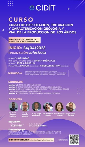 Organizan curso sobre explotación, trituración y caracterización geológica y vial de la producción de los áridos